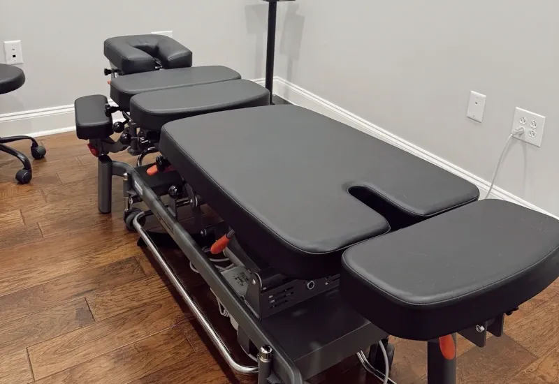 Patient exam and chiropractic care room.